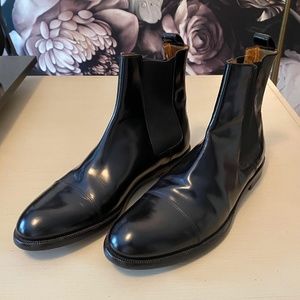 Men's Black Patten Leather Mens Ankle Boot